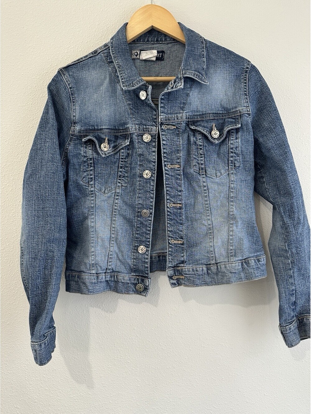 Vintage Y2K NINE PLANET Denim Jacket Women Size S/M teen L/XL RARE Retro Item